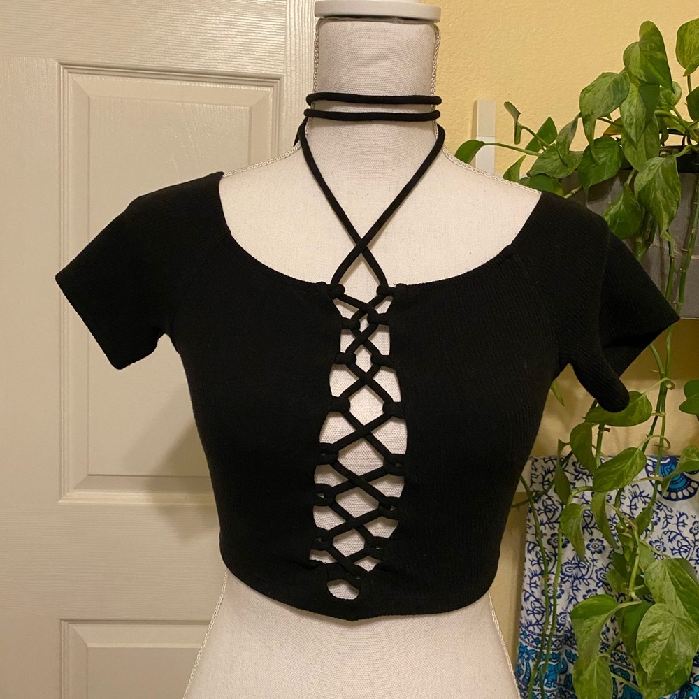 Sabo Skirt sexy lace up crop top